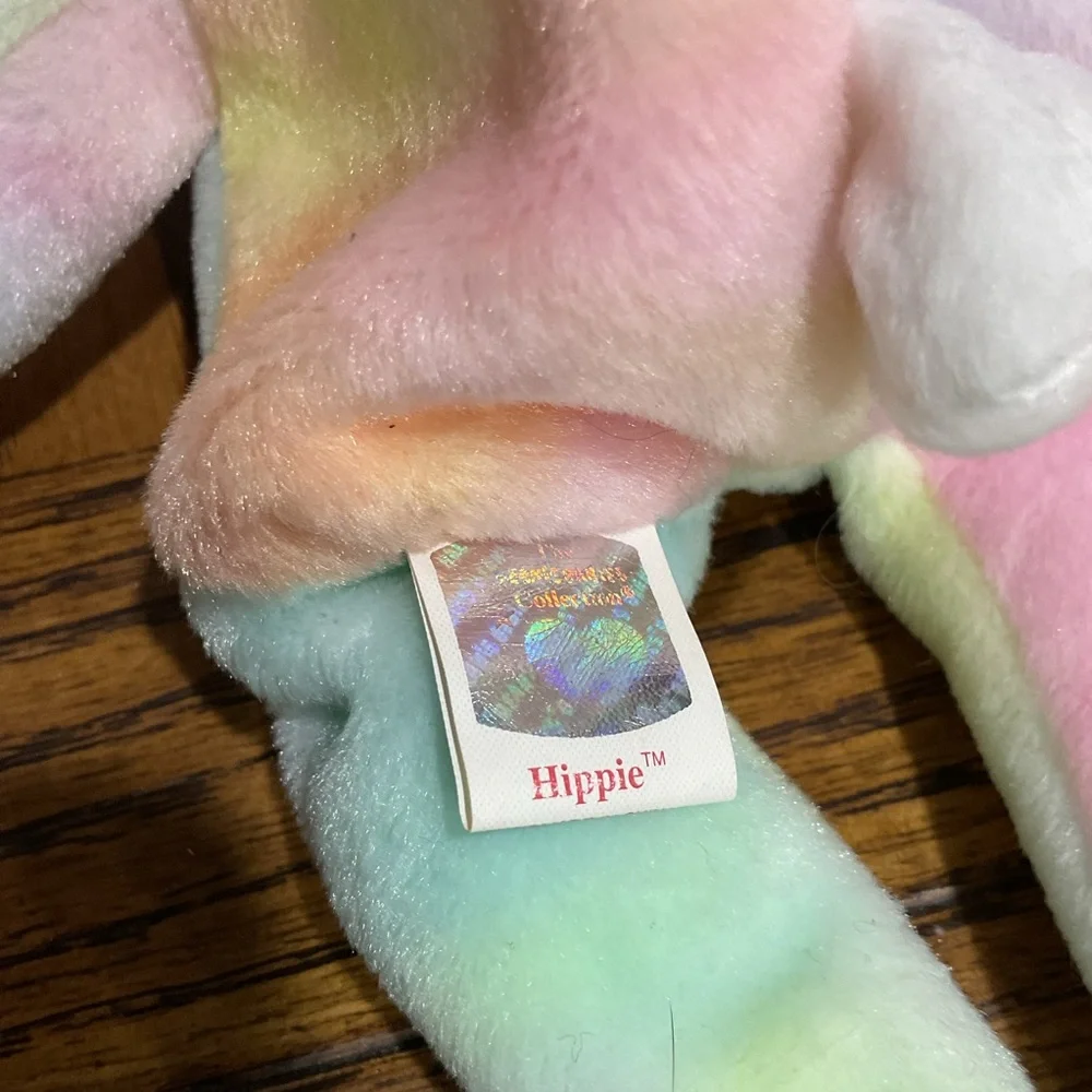 Ty HIPPIE Beanie Baby Pastel Bunny Plush Toy Easter